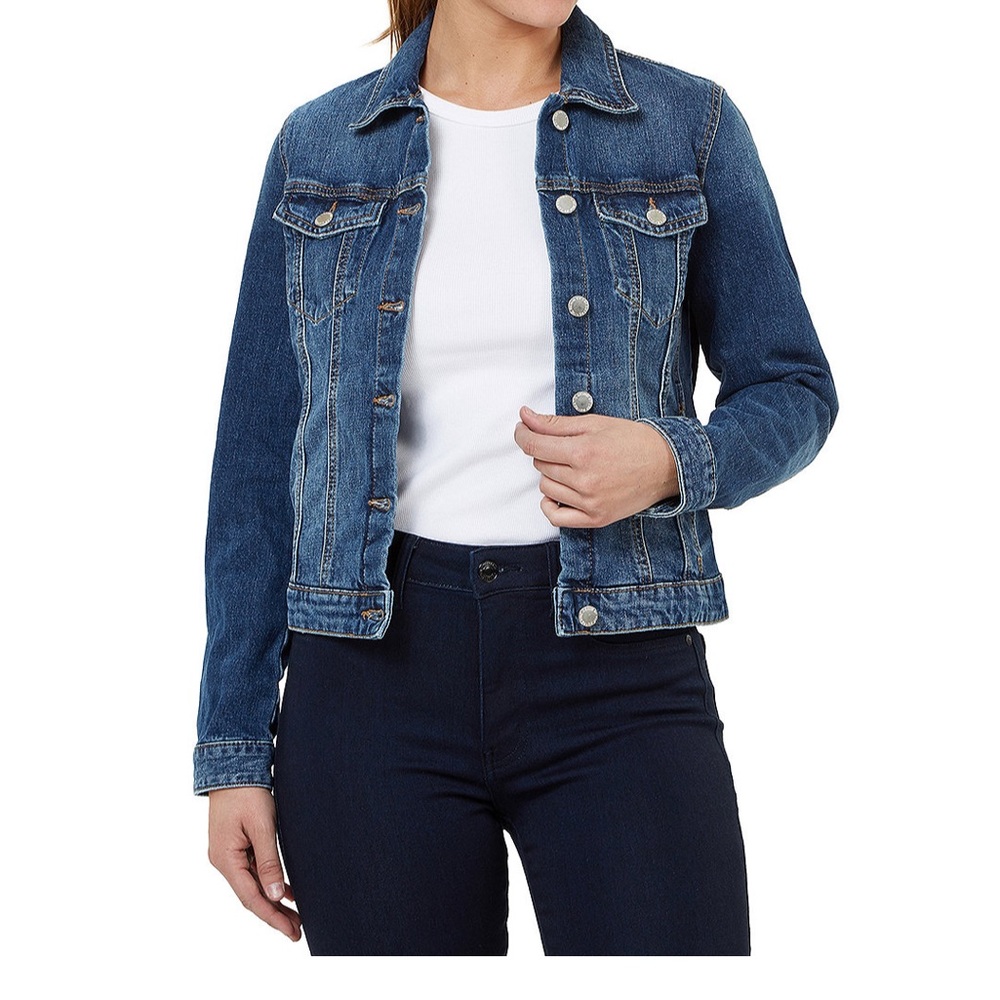 Numero Buttoned Torn Blue Jean Jacket NWT With Pockets Size M